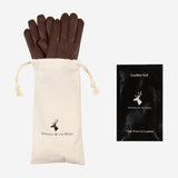 Luna - vegan leather gloves with warm fleece lining & touchscreen feature