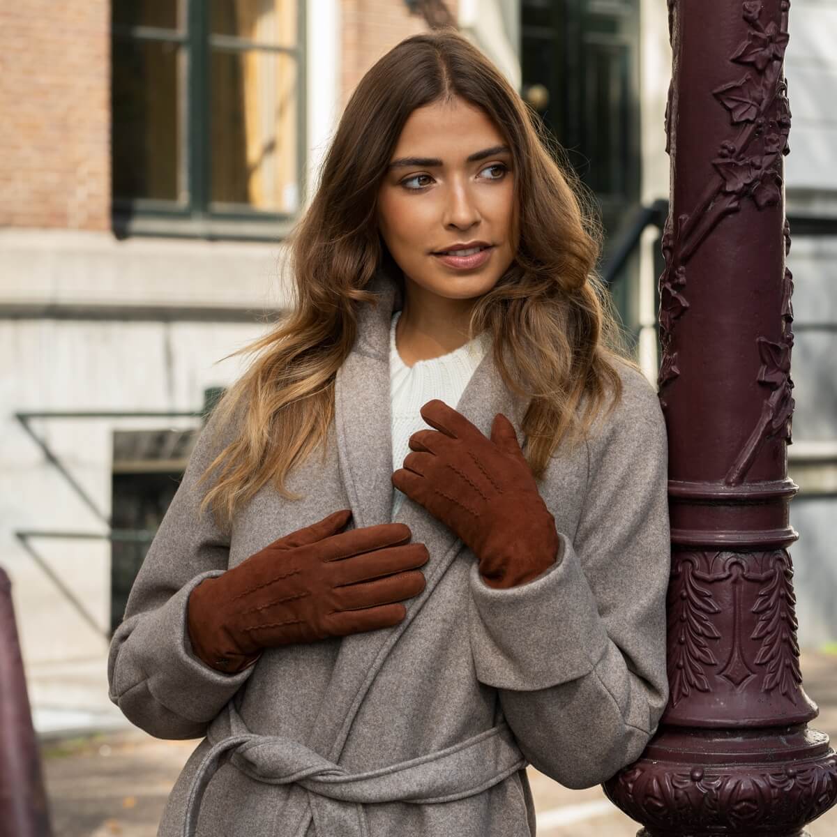 Women’s Brown/Camel Suede Leather Gloves Elizabeth - Schwartz & von Halen® UK - Premium Leather Gloves - 5