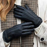 Emily (black) – deerskin (American deerskin) leather gloves with warm wool lining - Schwartz & von Halen - US - 7