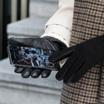 Nora - sheepskin leather gloves with faux fur lining & touchscreen feature  - Schwartz & von Halen - US - 6