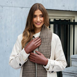 Ivy (cognac) - sheepskin leather gloves with wool/cashmere lining & touchscreen feature  - Schwartz & von Halen - US - 6