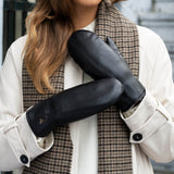 Mia – stylish leather mittens with luxurious lambswool lining & touchscreen feature  - Schwartz & von Halen - US - 7