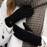 Nora - sheepskin leather gloves with faux fur lining & touchscreen feature  - Schwartz & von Halen - US - 7