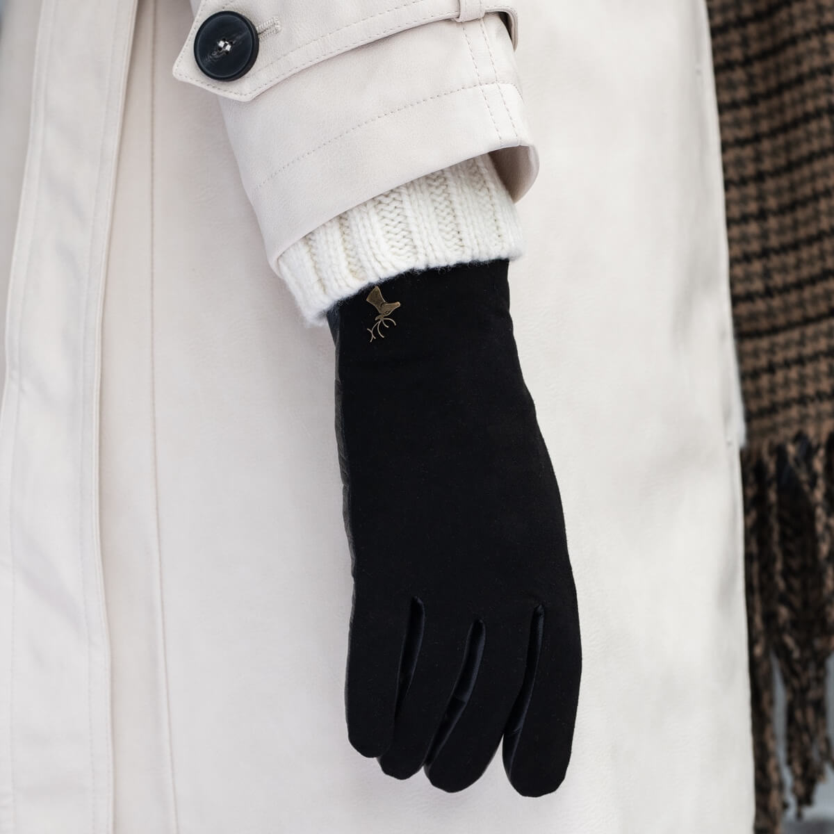 Nora - sheepskin leather gloves with faux fur lining & touchscreen feature  - Schwartz & von Halen - US - 9