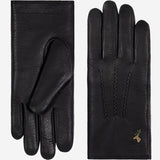 Alessandra (black) - goatskin leather gloves with lambswool lining & touchscreen feature