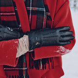 Alessandra (black) - goatskin leather gloves with lambswool lining & touchscreen feature - Schwartz & von Halen - US - 13