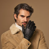 Charles – luxurious American deerskin leather gloves with warm cashmere lining