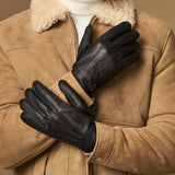 Charles – luxurious American deerskin leather gloves with warm cashmere lining