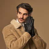 Charles – luxurious American deerskin leather gloves with warm cashmere lining