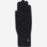 Elizabeth (black) - suede leather gloves with warm faux fur lining - Schwartz & von Halen - US - 1