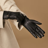 Emily (black) – deerskin (American deerskin) leather gloves with warm wool lining - Schwartz & von Halen - US - 6