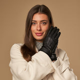 Emily (black) – deerskin (American deerskin) leather gloves with warm wool lining - Schwartz & von Halen - US - 11