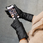 Emma - extra-long sheepskin leather gloves with wool/cashmere lining & touchscreen feature - Schwartz & von Halen - US - 6