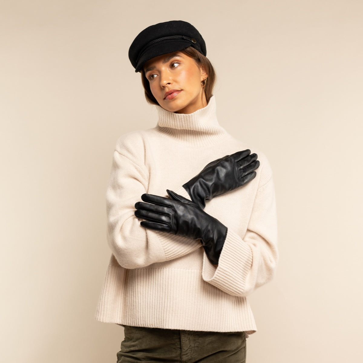 Emma Extra Long Sheepskin Women Gloves Zwart - Schwartz & von Halen® UK - Premium Leather Gloves - 6