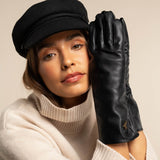 Emma - extra-long sheepskin leather gloves with wool/cashmere lining & touchscreen feature - Schwartz & von Halen - US - 9