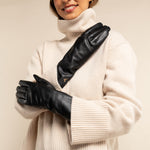 Emma - extra-long sheepskin leather gloves with wool/cashmere lining & touchscreen feature - Schwartz & von Halen - US - 13