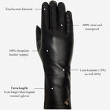 Emma - extra-long sheepskin leather gloves with wool/cashmere lining & touchscreen feature - Schwartz & von Halen - US - 14