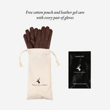 Josie (camel) - suede goatskin leather gloves with luxurious sheep fur lining