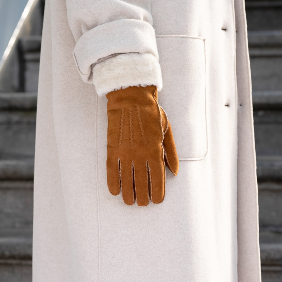 Women’s Brown Suede Leather Gloves Giocante - Schwartz & von Halen® - Premium Leather Gloves - 9