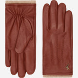 Harvey (cognac) - goatskin leather gloves with luxurious wool lining & touchscreen feature