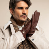 Men's Leather Gloves Cognac Harvey - Schwartz & von Halen® - Premium Leather Gloves - 10