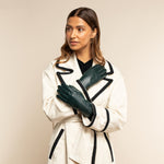 Ivy (dark green) - sheepskin leather gloves with wool/cashmere lining & touchscreen feature  - Schwartz & von Halen - US - 5