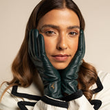 Dark Green Leather Gloves Lambskin Women Ivy - Schwartz & von Halen® UK - Premium Leather Gloves - 7