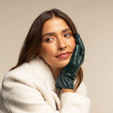 Ivy (dark green) - sheepskin leather gloves with wool/cashmere lining & touchscreen feature  - Schwartz & von Halen - US - 11