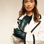 Ivy (dark green) - sheepskin leather gloves with wool/cashmere lining & touchscreen feature  - Schwartz & von Halen - US - 10