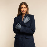 Ivy (grey) – sheepskin leather gloves with wool/cashmere lining & touchscreen feature  - Schwartz & von Halen - US - 8