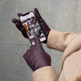 Ivy (purple) - sheepskin leather gloves with wool/cashmere lining & touchscreen feature  - Schwartz & von Halen - US - 5