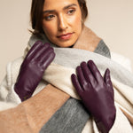 Ivy (purple) - sheepskin leather gloves with wool/cashmere lining & touchscreen feature  - Schwartz & von Halen - US - 6