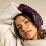 Ivy (purple) - sheepskin leather gloves with wool/cashmere lining & touchscreen feature  - Schwartz & von Halen - US - 8