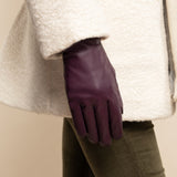 Purple Leather Gloves Lambskin Women Ivy - Schwartz & von Halen® UK - Premium Leather Gloves - 9