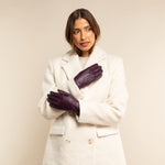 Ivy (purple) - sheepskin leather gloves with wool/cashmere lining & touchscreen feature  - Schwartz & von Halen - US - 10