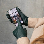 Ivy (dark green) - sheepskin leather gloves with wool/cashmere lining & touchscreen feature  - Schwartz & von Halen - US - 6