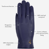 Ivy (blue) – sheepskin leather gloves with wool/cashmere lining & touchscreen feature  - Schwartz & von Halen - US - 10