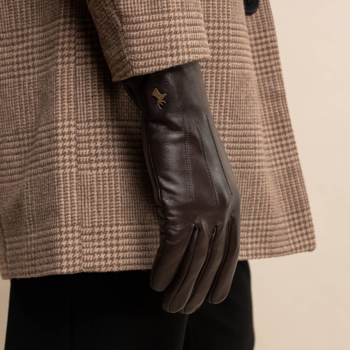 Dark Brown Leather Gloves Men Jake - Schwartz & von Halen® - Premium Leather Gloves - 6