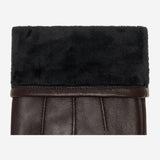 Jake (dark brown) - sheepskin gloves with warm fleece lining & touchscreen feature