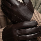 Jake (dark brown) - sheepskin gloves with warm fleece lining & touchscreen feature  - Schwartz & von Halen - US - 11