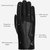 Jake (black) - sheepskin gloves with warm fleece lining & touchscreen feature  - Schwartz & von Halen - US - 12