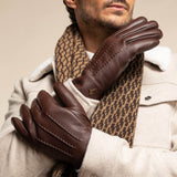 Brown Leather Gloves Men Jaxon - Schwartz & von Halen® - Premium Leather Gloves - 9