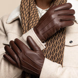 Brown Leather Gloves Men Jaxon - Schwartz & von Halen® - Premium Leather Gloves - 13