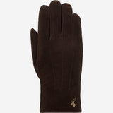 Josie (brown) - suede goatskin leather gloves with luxurious sheep fur lining  - Schwartz & von Halen - US - 1