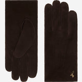 Josie (brown) - suede goatskin leather gloves with luxurious sheep fur lining  - Schwartz & von Halen - US - 2