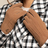 Suede Goatskin Leather Gloves Camel Women Josie - Schwartz & von Halen® - Premium Leather Gloves - 10