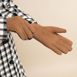 Suede Goatskin Leather Gloves Camel Women Josie - Schwartz & von Halen® - Premium Leather Gloves - 11