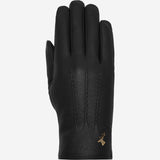 Julia (black) - goatskin leather gloves with luxury faux fur lining & touchscreen feature  - Schwartz & von Halen - US - 1