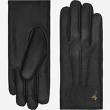 Julia (black) - goatskin leather gloves with luxury faux fur lining & touchscreen feature