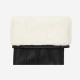 Julia (black) - goatskin leather gloves with luxury faux fur lining & touchscreen feature  - Schwartz & von Halen - US - 3